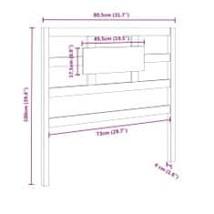 Greatstore Čelo postele černé 80,5 x 4 x 100 cm masivní borovice