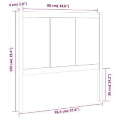 Vidaxl Čelo postele šedé 95,5 x 4 x 100 cm masivní borovice