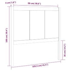 Vidaxl Čelo postele medově hnědé 105,5 x 4 x 100 cm masivní borovice