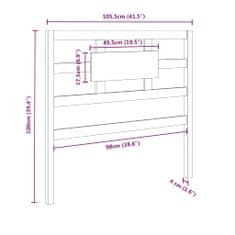 Vidaxl Čelo postele bílé 105,5 x 4 x 100 cm masivní borovice