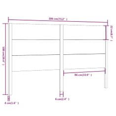 Greatstore Čelo postele bílé 186 x 4 x 100 cm masivní borovice