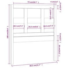 Greatstore Čelo postele medově hnědé 80,5 x 4 x 100 cm masivní borovice