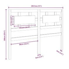 Vidaxl Čelo postele šedé 185,5 x 4 x 100 cm masivní borovice