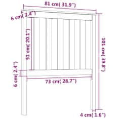 Greatstore Čelo postele bílé 81 x 6 x 101 cm masivní borovice