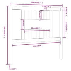 Greatstore Čelo postele černé 106 x 4 x 100 cm masivní borovice