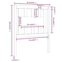 Greatstore Čelo postele medově hnědé 81 x 4 x 100 cm masivní borovice