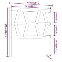 Vidaxl Čelo postele bílé 81 x 4 x 100 cm masivní borovice