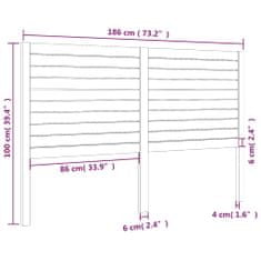 Vidaxl Čelo postele 186 x 4 x 100 cm masivní borovice