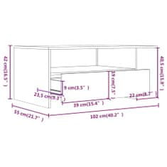 Vidaxl Konferenční stolek dub sonoma 102 x 55 x 42 cm kompozitní dřevo