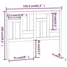 Vidaxl Čelo postele 155,5 x 4 x 100 cm masivní borovice