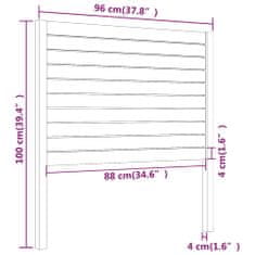 Greatstore Čelo postele černé 96 x 4 x 100 cm masivní borovice