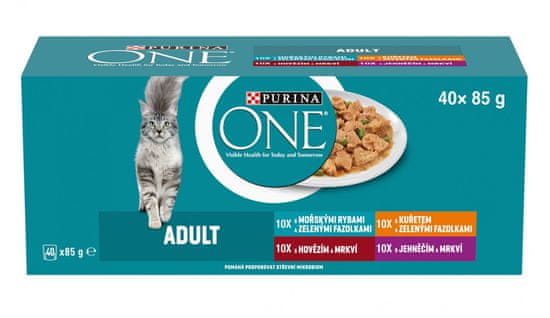 Purina ONE ADULT multipack lahodný výběr ve šťávě 40x85 g