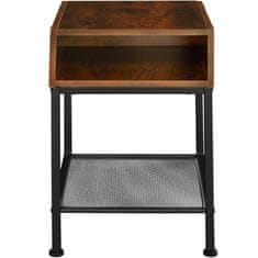 tectake Noční stolek Harlow 40,5x40,5x52,5cm - Industrial tmavé dřevo