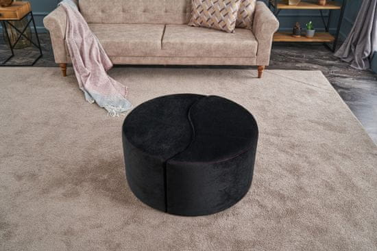 Atelier Del Sofa Taburet Alis Puf - Black, Antracitová, Růžová