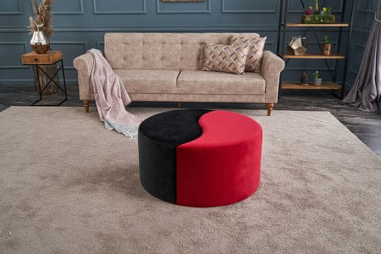 Atelier Del Sofa Taburet Alis Puf - Red, Black, Černá, Červená