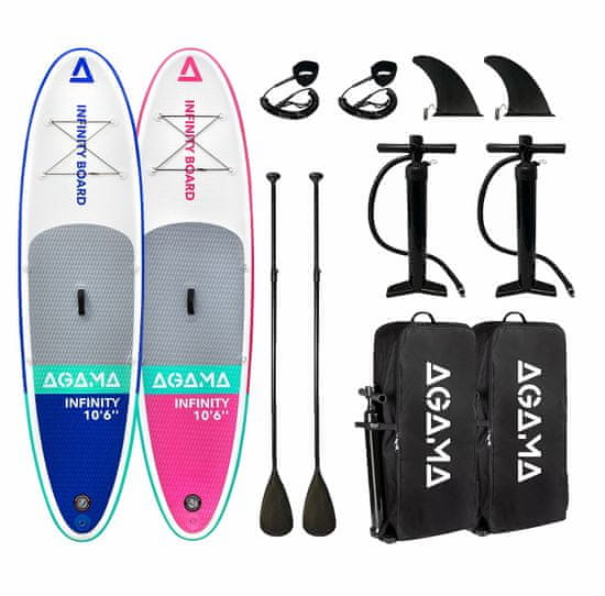 AGAMA Paddleboard INFINITY SET BLUE and PINK