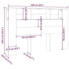 Greatstore Čelo postele s úložným prostorem lesklé bílé 160x18,5x104,5 cm