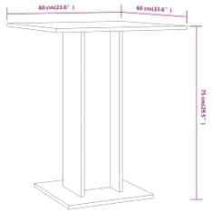 Vidaxl Bistro stolek hnědý dub 60 x 60 x 75 cm kompozitní dřevo