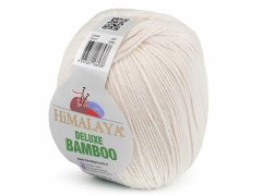 Kraftika 1ks (02) krémová světlá pletací příze deluxe bamboo 100 g