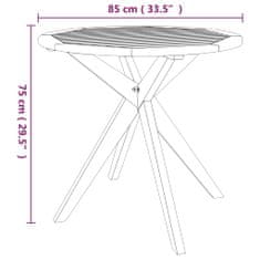 Greatstore Zahradní stolek 85 x 85 x 75 cm masivní akáciové dřevo