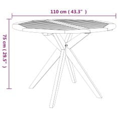 Vidaxl Zahradní stolek 110 x 110 x 75 cm masivní akáciové dřevo