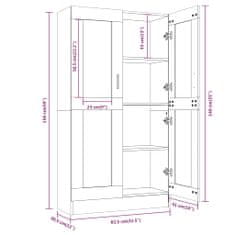 Petromila Vitrína hnědý dub 82,5 x 30,5 x 150 cm kompozitní dřevo