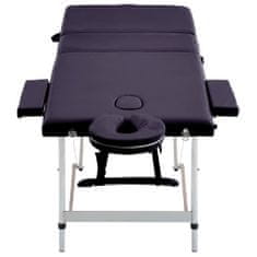 Petromila Skládací masážní stůl 3 zóny hliník fialový