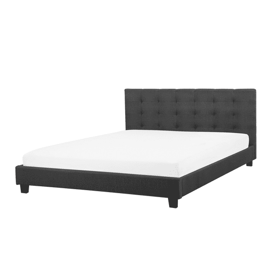 Beliani Čalouněná tmavě šedá postel 180x200 cm LA ROCHELLE