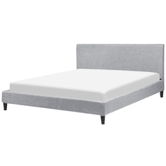 Beliani Čalouněná postel ve světle šedé barvě 160 x 200 cm FITOU