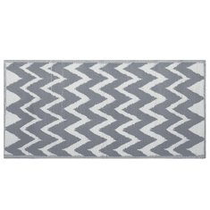 Beliani Šedý venkovní oboustranný koberec s cik-cak vzorem 90x180 cm SIRSA