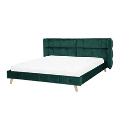 Beliani Tmavě zelená sametová postel 180 x 200 cm SENLIS