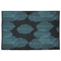 Beliani Tmavě šedý oboustranný koberec se vzorem listoví 140 x 200 cm MEZRA