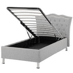 Beliani Šedá čalouněná postel Chesterfield s úložištěm 90x200 cm METZ