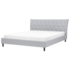 Beliani Světle šedá čalouněná postel Chesterfield 180x200 cm SAVERNE