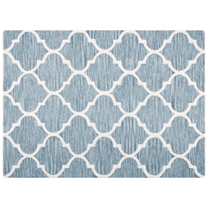 Beliani Světle modrý bavlněný koberec 160x230 cm YALOVA