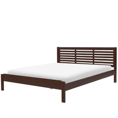 Beliani Tmavě dřevěná postel 180x200 cm CARNAC