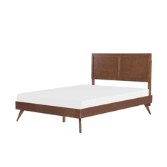 Beliani Dřevěná postel 160 x 200 cm tmavě hnědá ISTRES