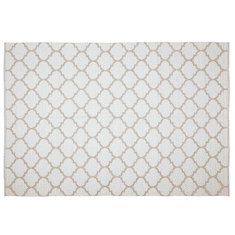 Beliani Béžový oboustranný koberec s geometrickým vzorem 140x200 cm AKSU