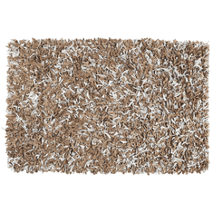 Beliani Kožený koberec 140 x 200 cm hnědá/šedá MUT