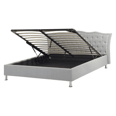 Beliani Šedá čalouněná postel Chesterfield s úložištěm 160x200 cm METZ