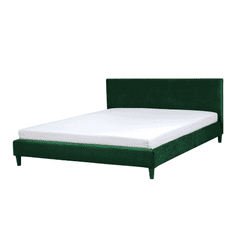 Beliani Čalouněná postel v tmavě zeleném sametu 180 x 200 cm FITOU