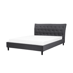 Beliani Tmavě šedá čalouněná postel Chesterfield 160x200 cm SAVERNE