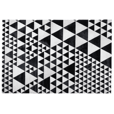 Beliani Černo-bílý kožený koberec 160x230 cm ODEMIS