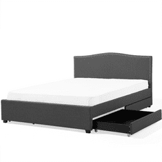 Beliani Šedá čalouněná postel s úložným prostorem 160 x 200 cm MONTPELLIER