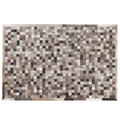 Beliani Kožený patchworkový koberec 140 x 200 cm vícebarevný ARMUTLU