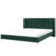 Beliani Sametová postel 180 x 200 cm zelená VILLETTE