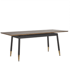 Beliani Rozkládací jídelní stůl 160/200 x 90 cm tmavé dřevo s černou CALIFORNIA
