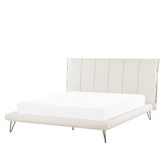 Beliani Bíla postel z umělé kůže 160 x 200 cm BETIN