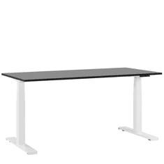 Beliani Elektrický nastavitelný černobílý stůl 180 x 80 cm DESTIN II