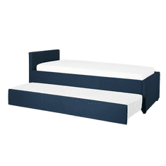 Beliani Rozkladací čalounená postel 80 x 200 cm modrá MARMANDE